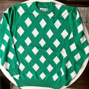 Bogey Boys Men’s Diamond Knit Sweater Size Large Green NWOT